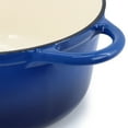 thumbnail image 5 of MegaChef 6.35 Quart Round Enameled Cast Iron Dutch Oven with Self Basting Lid in Dark Blue, 5 of 8