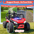 thumbnail image 5 of TOKTOO 24V Ride on Toys for Big Kids, 2 Seater Ride on Car, 800W Kids Electric Car with Remote, Rainbow Lights, Max 5.1Mph, Shock-Absorbing Springs, Storage, Bluetooth, Gifts for Kids Aged 3-8, Red, 5 of 11