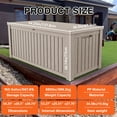 thumbnail image 4 of MEOOEM 150-Gallon Light Coffee Resin Deck Box - Lockable Outdoor Storage Bench with Handles for Patio, Garden & Poolside, 4 of 8
