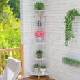 thumbnail image 3 of IVV 70 inch Tall Corner Shelf, 5 Tier Modern Corner Bookshelf Bookcase Industrial Corner Ladder Shelf Plant Stand for Living Room, Kitchen, Bathroom, Home Office (White), 3 of 7