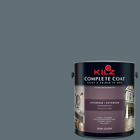 - KILZ COMPLETE COAT Interior/Exterior Paint & Primer in One #RM130 Deep Charcoal