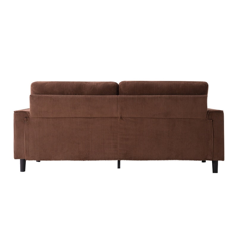Howcool 81.8"W Corduroy Loveseat Sofa,Mid-Century Modern 2-Seater Sofa Couch, Heavy-Duty Iron & Wood Frame, Soft Upholstered Loveseat for Living Room/Bedroom