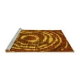thumbnail image 2 of Ahgly Company Machine Washable Indoor Round Abstract Yellow Modern Area Rugs, 8' Round, 2 of 4