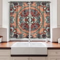 thumbnail image 2 of Ambesonne Floral Kitchen Curtains, Ukranian Carpet, 55"x39", Salmon Sky Blue, 2 of 3