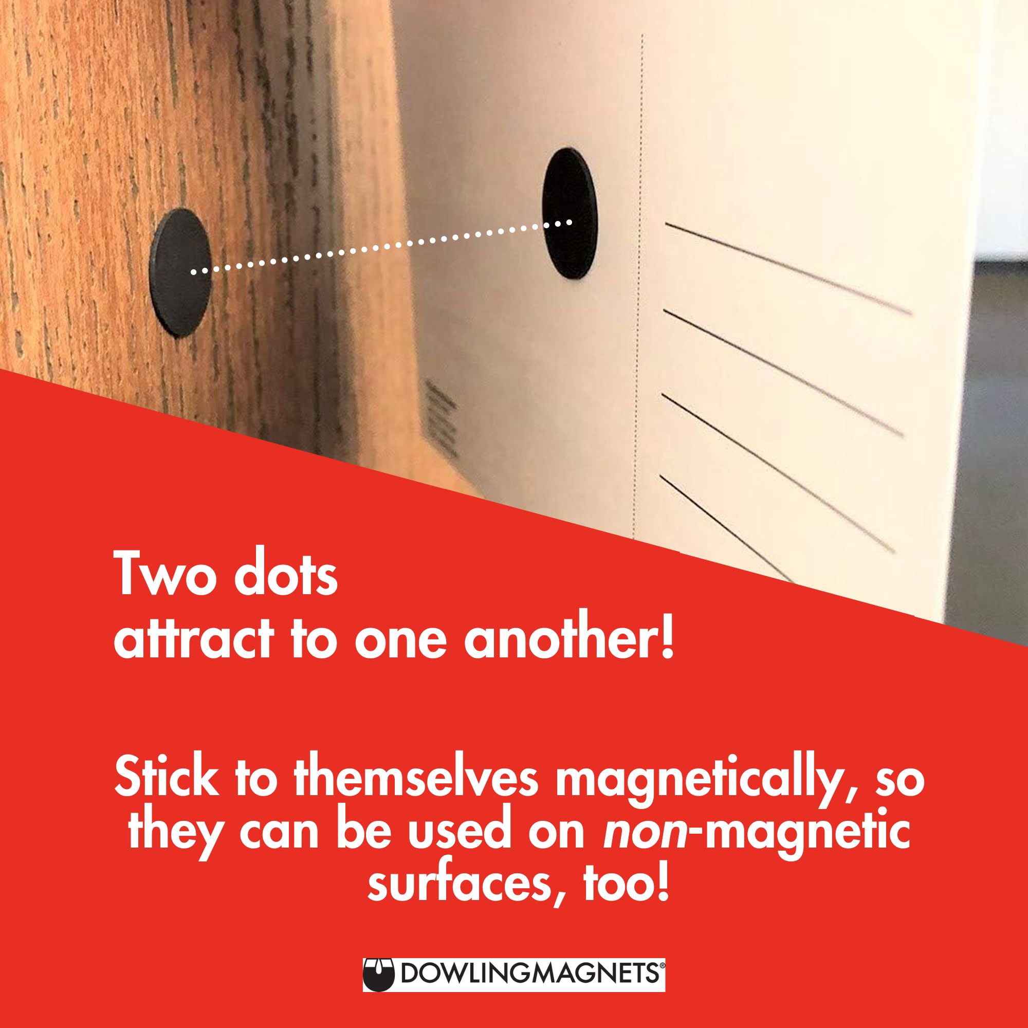 Dowling Magnets Magnetic Dot with Adhesive Backing, 3/4 Inch Diameter, Pack of 100