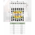 thumbnail image 6 of No Hook Shower Curtain with Snap in Liner, Sunshine Sunflower on Black and White Buffalo Plaid Hotel Shower Curtains for Bathroom, Washable Shower Curtain Liner Set with Mesh Top Window, 60"x72", 6 of 6