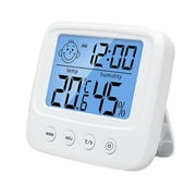 Pysona LCD Electronic Digital Temperature Humidity Meter Indoor Outdoor Thermometer Hygrometer Weather Station Clock