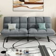 thumbnail image 3 of Dextrus 70" Deep Futon Convertible Sofa Bed with Adjustable Backrest and Armrest, Cat-Scratch-Proof Fabric Sleeper Couch, Dark Gray, 3 of 9