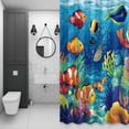thumbnail image 4 of Ocean Tropical Bathroom Shower Curtain, Marine Life Colorful Clownfish Coral Seagrass Waterproof Washable Soft Bath Curtain for Bathtub Decor with 12 Hooks&Grommet, 60x72 Inch, 4 of 9