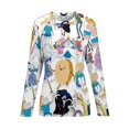 thumbnail image 6 of Adventure Time Women's Pajama Top 3D Digital Print Sleepwear Trendy Crewneck Pullovers Long Sleeve Shirts S, 6 of 8