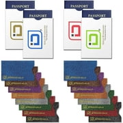 ID STRONGHOLD - RFID Blocking Leather Look Shielded Sleeves in colors, Set of 20 (16 Credit Card Sleeves + 4 Passport Sleeves) - Anti RFID Identity Theft Protection