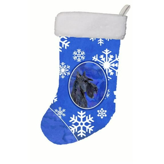 11 W x 8 H in. Scottish Terrier Winter Snowflakes Christmas Stocking
