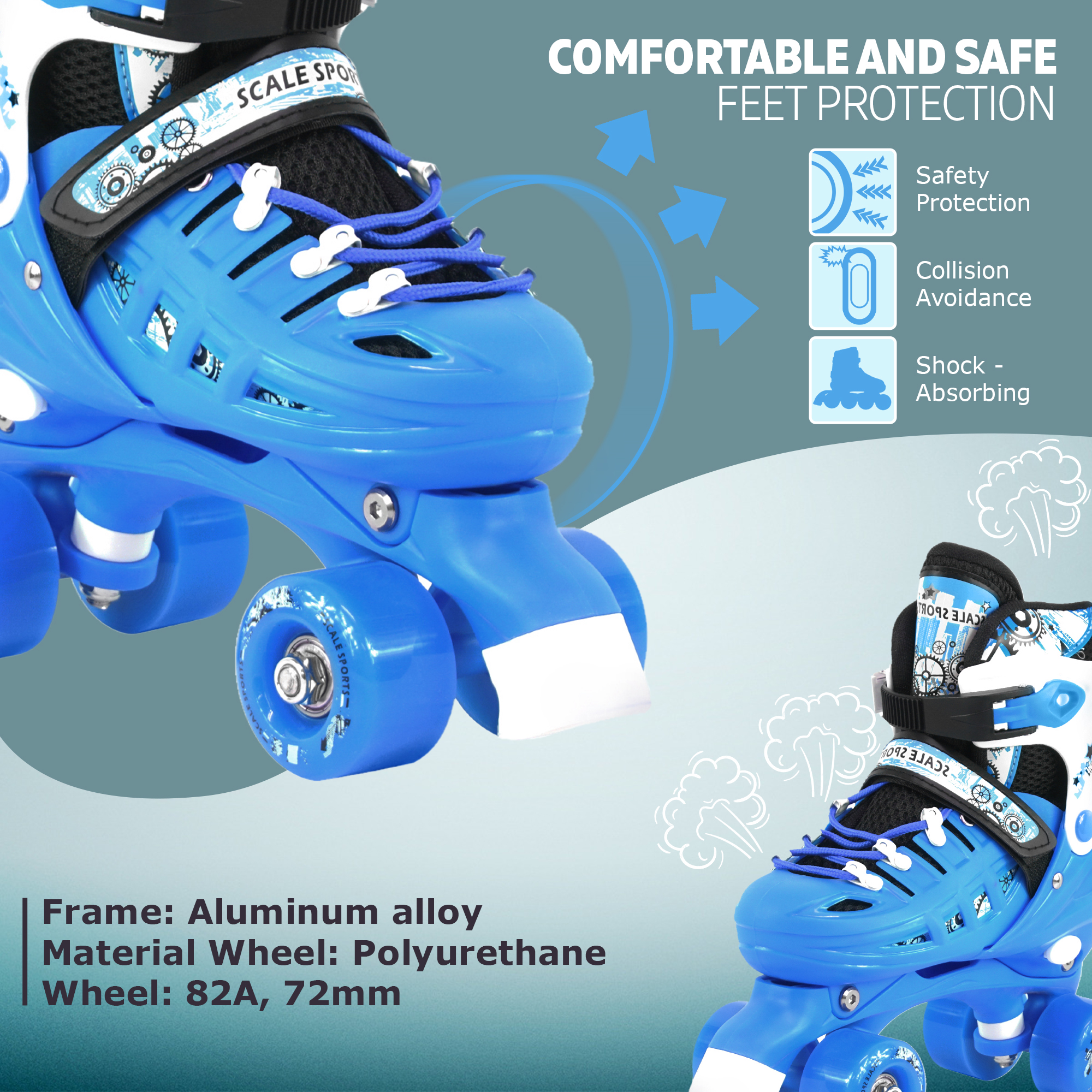 asdasd Quad Roller Skates Universal Boys And Girls Speed Skates For  Children Adjustable Size Suitable For Beginners Blue-S-Blue_Small :  : Sports & Outdoors