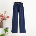 thumbnail image 1 of Pantalones de pierna ancha para mujer, cintura elástica alta, bolsillos con cordón, pierna acampanad Abanopi Aqua/Extragrande, 1 of 7