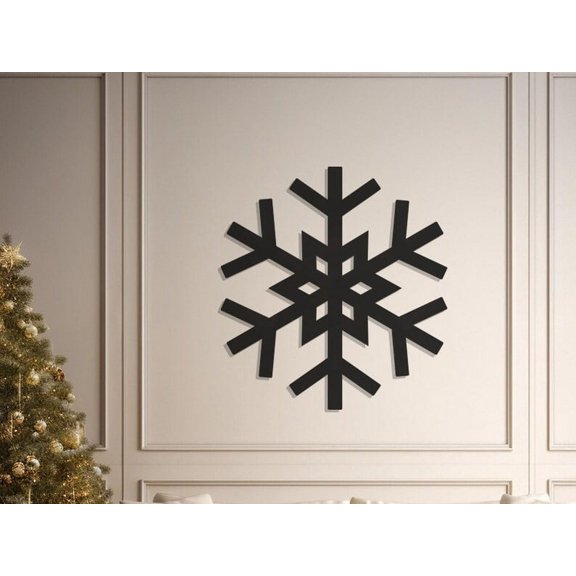 LaModaHome Winter Wonderland, Snowflake Metal Wall Art for Cozy Interiors, Modern Decor - Elegant Symmetrical Design, Minimalist Seasonal AccentHome Decoration Gift -7.9"x8.7"/20x22cm