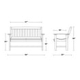 thumbnail image 4 of Wildridge Classic Mission Bench, Dark Gray - Outdoor Weather Resistant Poly Lumber Bench for Patio, Deck, Garden, 4 of 4