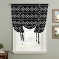 thumbnail image 2 of Black Boho Balloon Curtains 63 Inch Length for Living Room/Bedroom, Vintage Ethnic Tribe Abstract Art Geometric Rod Pocket Privacy Door Curtains Decorative Tie Up Shade for Window 52"x63", 2 of 8