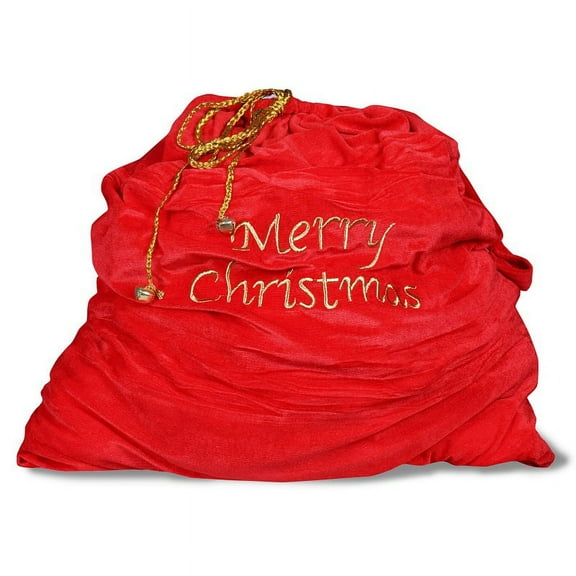 Christmas Santa Gift Bags Drawstring Velvet Sack Costume (35" x 30") For Indoor Xmas Give Decoration, Holiday Gift Décor