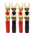 thumbnail image 2 of Y Plug Spade Connector for Speaker Wire,32 Pcs Y Spade Plug 45 Degree Gold Plated U Fork Spade Plug Connector, 2 of 7