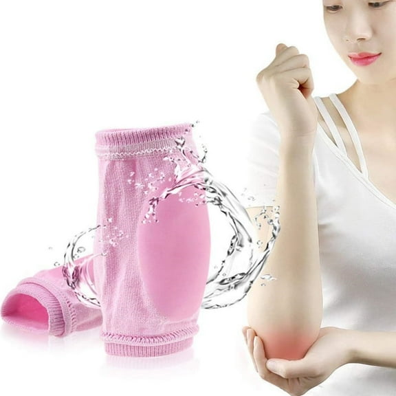 1 Pair Gel Elbow Sleeves Topboutique Breathable Elbow Brace Gel Elbow Pads Moisturizing Cracked Dry Skin Spa Elbow Cover Elastic Arm Sleeve Cover Elbow Protector for Dry Skin Moisturizing Softening