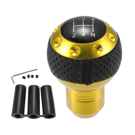 Unique Bargains Car Truck 5 Speed Gear Shift Knob Universal 7.7cm 3.03  Manual Transmission Aluminum Alloy Gold Tone