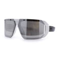 thumbnail image 5 of Locs USA Flag Oversized Wrap Around Gangster Plastic Biker Sunglasses [White - Silver Mirror], 5 of 7