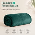 thumbnail image 3 of Ameha Fleece Blanket Bulk Pack of 8 For Wholesale, Wedding Guests, Favors, Homeless Adult Washable Winter Blanket Warm Cozy 90X90 Queen Emerald Green, 3 of 8