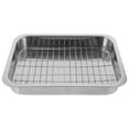 thumbnail image 1 of 1 Ensemble Plateau de Cuisson en Acier Inoxydable avec Grille Pratique Plat de Cuisson, 1 of 8