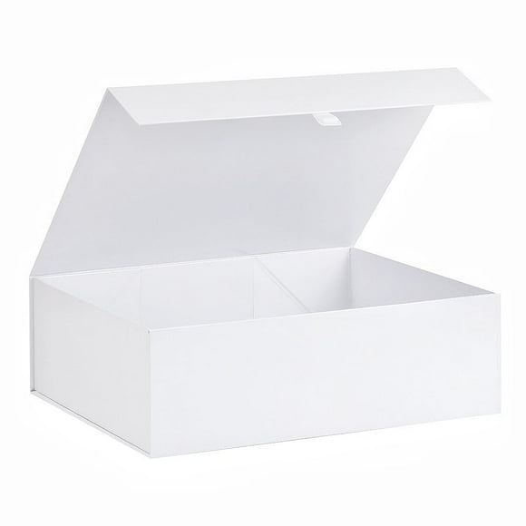 Caja de regalo PLINJOY extra grande blanca de 42 x 36 x 14 cm con tapa magnética