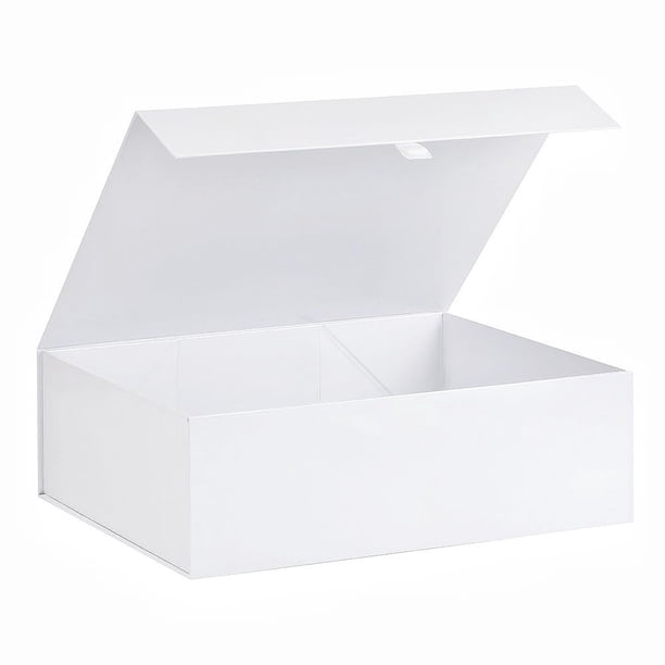 Caja de regalo PLINJOY extra grande blanca de 42 x 36 x 14 cm con tapa magnética