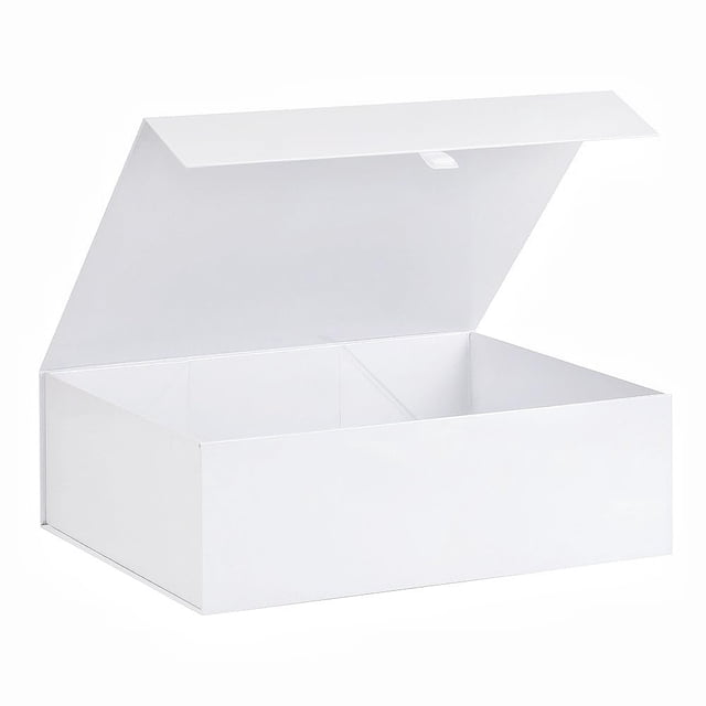 Caja de regalo PLINJOY extra grande blanca de 42 x 36 x 14 cm con tapa magnética