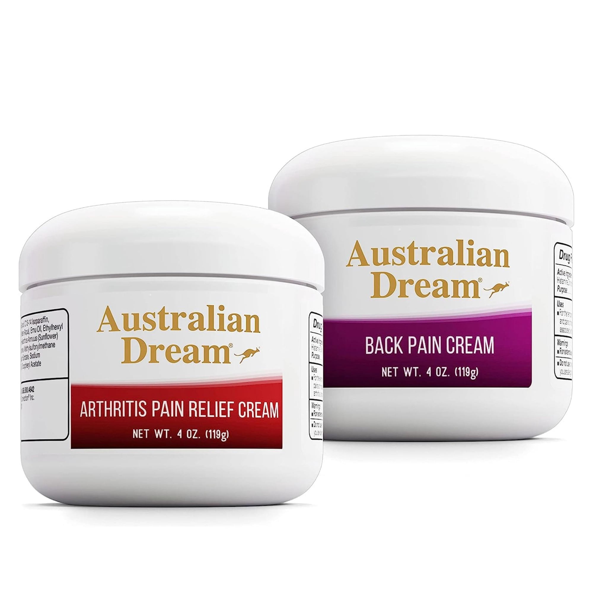 Australian Dream Arthritis & Back Pain Relief Cream - Soothing & Non-Greasy - Topical Arthritis Pain Relief Good for Muscle Aches, Joints, or Back - 4 oz Bundle