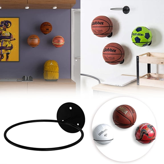 Basketball Wall Mount Holder Universal Sports Storage Display Durable Metal Football Volleyball Organizer