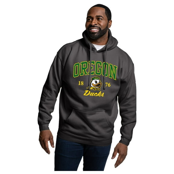 Men's-League Collegiate Wear Black Oregon Ducks Essentials 2.0 Fleece Pullover Hoodie