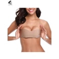 thumbnail image 5 of PULLIMORE Womens Backless Invisible Bras One Piece Self-Adhesive Push UP Strapless Bra Nippleless Covers (Cup C/D, White), 5 of 11