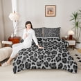 thumbnail image 4 of Homewish Leopard Cheetah Print Bedding Comforter Set 2pcs for Kids Children Teens,Abstract Geometric Twin Comforter Sets Microfiber,Jungle Animal Print Breathable Bedding Set,Super Cozy Room Decor, 4 of 8
