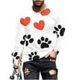 thumbnail image 3 of Ceisia Men's Colorful Glitter Paw Print T-Shirt | Slim Long-Sleeve Crewneck Casual Top Gift, 3 of 5