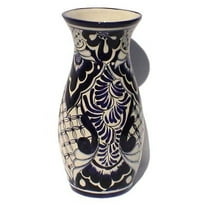 Talavera Blue Round Flower Vase