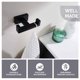 thumbnail image 3 of 1 gancho de doble bata negro mate con gancho de toalla de baño de acero inoxidable SUS304 de ángulo simple, 3 of 5