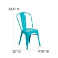 thumbnail image 4 of Flash Furniture Tenley Adult Commercial-Grade Metal Indoor/Outdoor Stackable Dining Chair, Teal, 4 of 12