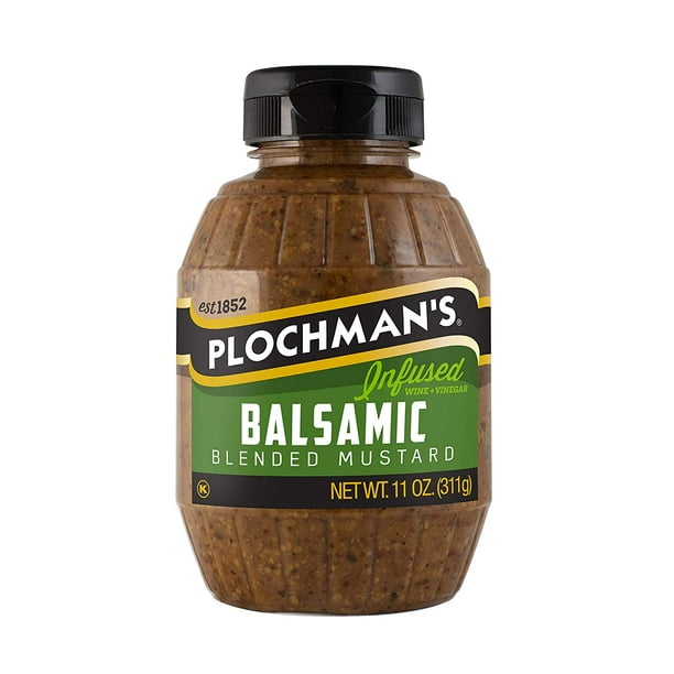Plochmans Mustard, Balsamic Stone Ground, 11 Pound (Pack of 6)
