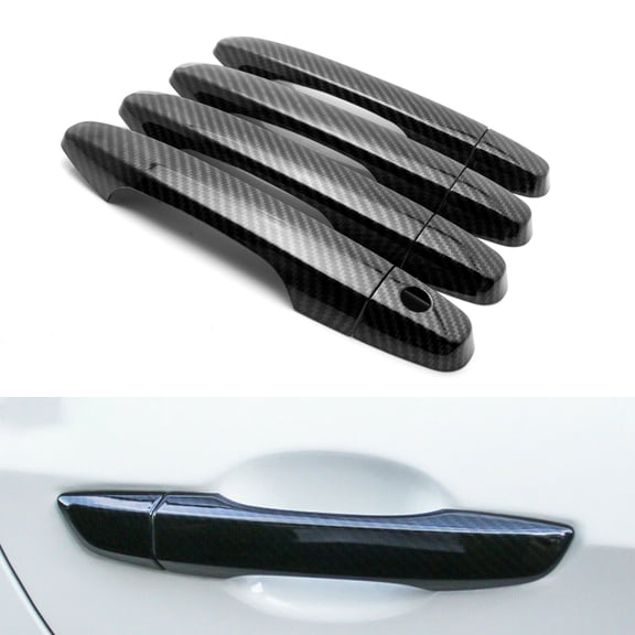Xotic Tech New Carbon Fiber Pattern Car Side Door Handle Cover Trim Guard for Honda CRV CR-V Civic 2012-2015