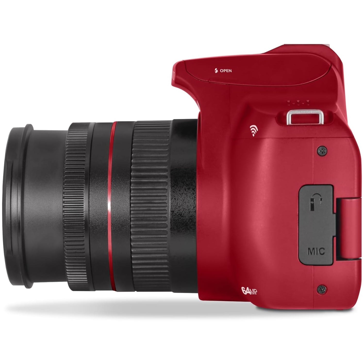 Minolta 64MP Auto Focus Digital Camera 10x Optical Zoom, 4K Ultra HD Video (Red)