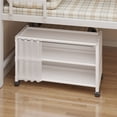 thumbnail image 3 of Underbed Shoe Rack with Wheels and Curtain, 3-Tier Storage Cabinet for Entryway, Closet, or Dormitory, Sturdy Metal Frame, 3 of 6
