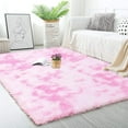 thumbnail image 6 of LOCHAS Soft Area Rugs Tie-dyed Print Shaggy Fluffy Carpets for Living Room Bedroom Nursery Kids Play Mat 4'x6', Pink, 6 of 7