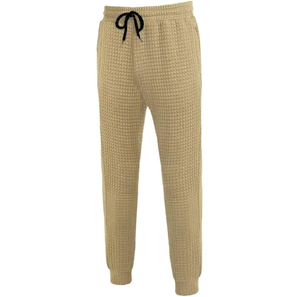 Pantalones largos de moda para hombre, de color liso, cómodos, informales, con cordón para fitness.