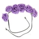 thumbnail image 4 of Moda Boho Rose Flower Diademas Floral Diadema Boda Diadema Accesorios para el cabello Lila, 4 of 5