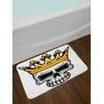 thumbnail image 2 of King Bath Mat, Hand Drawn Crowned Skull Cranium with Coronet Tiara Halloween Themed Image, Non-Slip Plush Mat Bathroom Kitchen Laundry Room Decor, 29.5 X 17.5 Inches, Golden and Pale Grey, Ambesonne, 2 of 2