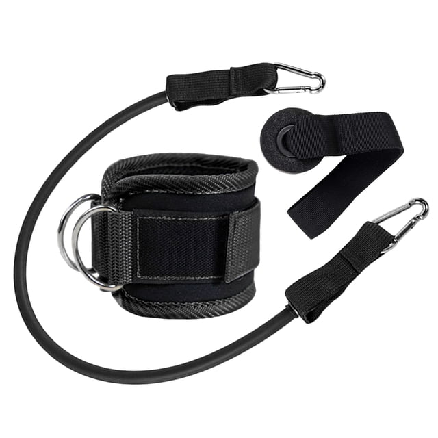 Ensemble de 3 Sangles de Cheville Réglables avec Bande de Résistance et Ancrage de Porte en Plusieurs Couleurs