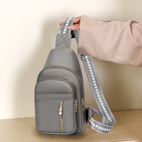 Leather Chest Bag | European Style P U Leather Shoulder Bag for Women | Vintage Crossbody Small Backpack | Travel Leisure Purse | Multiple Colors | 37x17x5.5cm | 1 Piece